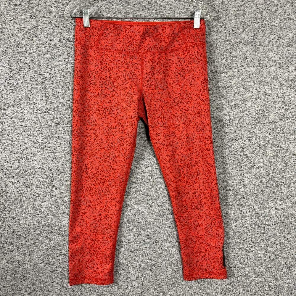 Lucy Women’s Size Medium Red Spotted Mid-Rise Cropped Activewear Leggings